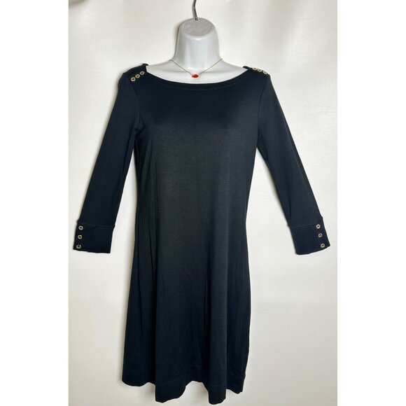 Lilly Pulitzer Sophie Dress Onyx, XS Black  With Button Details - Picture 2 of 9